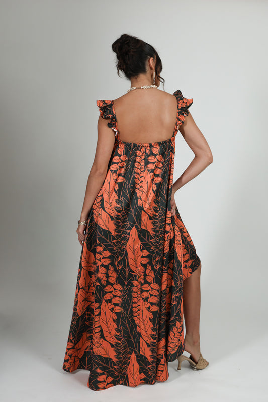 Makamae Dress | Heliconia Breeze Orange