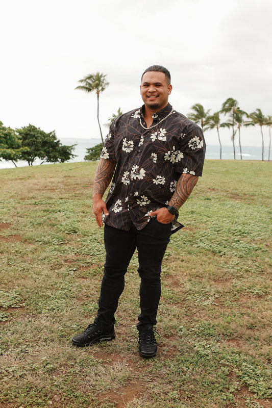 Mens Aloha Shirt | Naupaka Brown