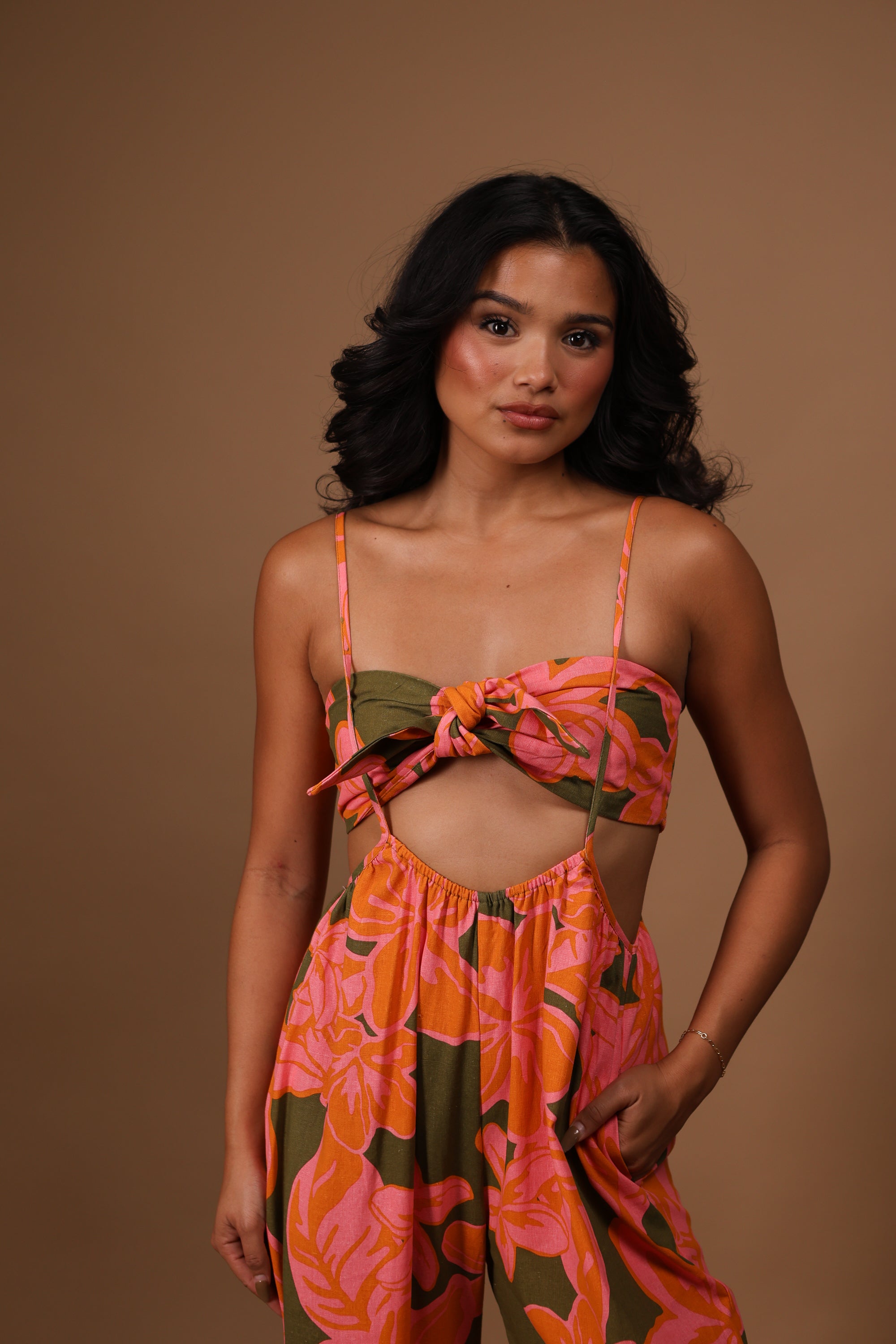 Keila Two-Piece Jumper Linen | Pua Melia Guava – LexBreezy Hawaii