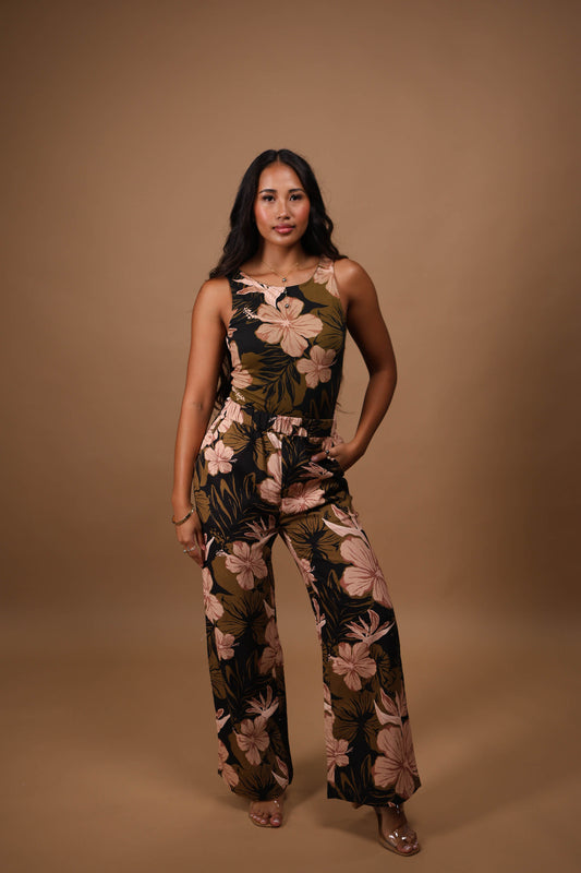 Hele Palazzo Pant | Buddah Mochi Black/Tan