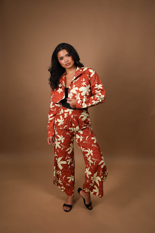 Cropped Denim Jacket | Hibiscus Brown