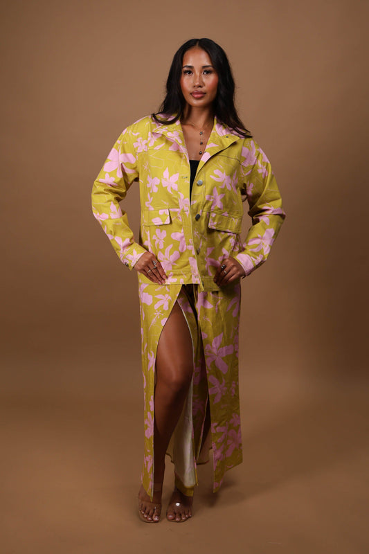 Denim Jacket | Hibiscus Olive