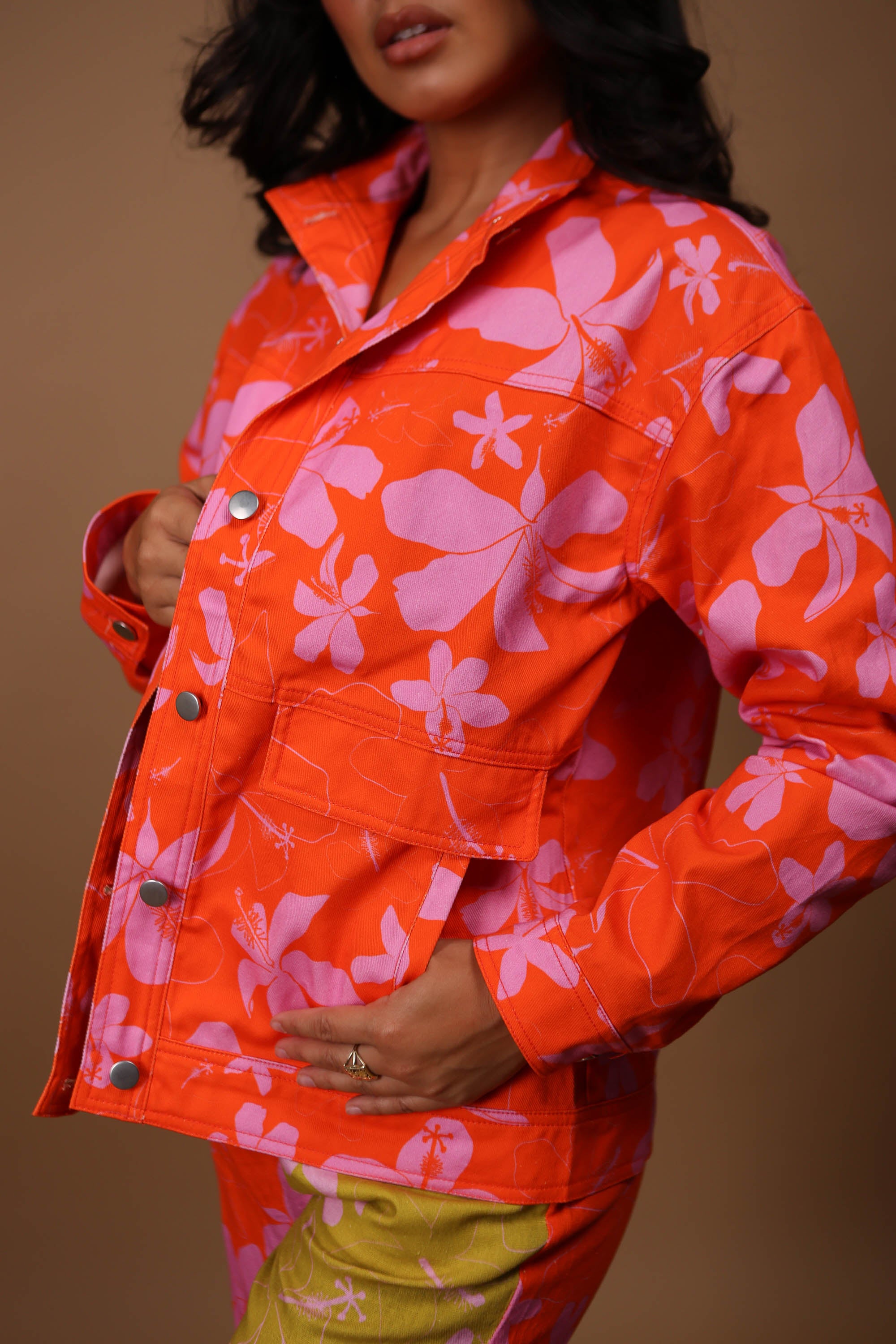Denim Jacket | Hibiscus Clay – LexBreezy Hawaii