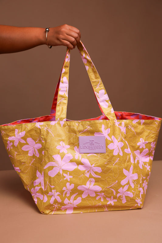 Huaka’i Reversible Tote | Hibiscus Red/Olive