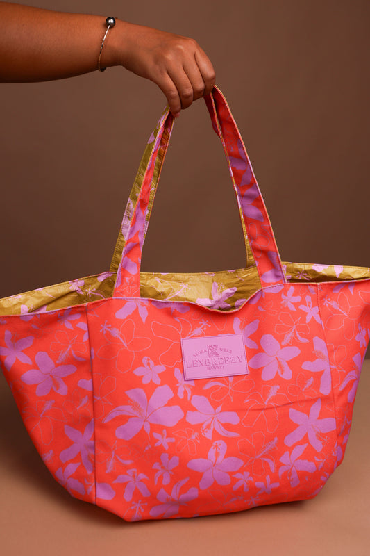 Huaka’i Reversible Tote | Hibiscus Red/Olive
