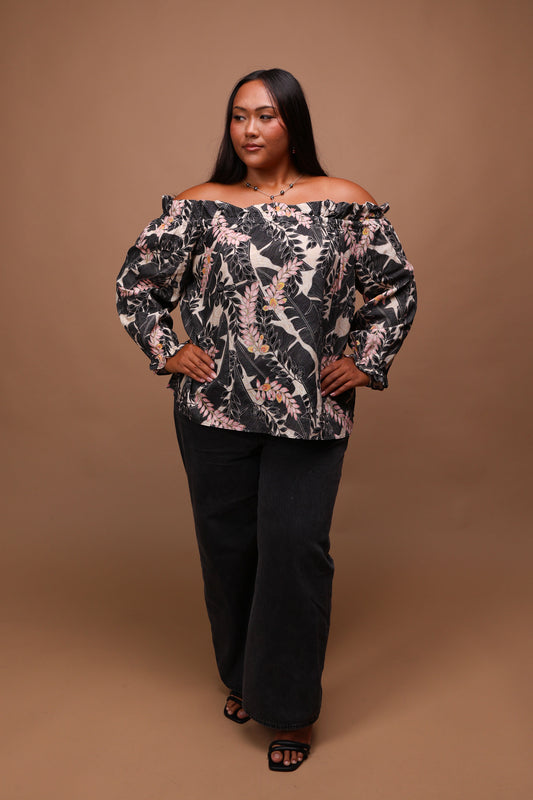 Paper Bag Off-Shoulder Blouse | Shell Banana Apricot