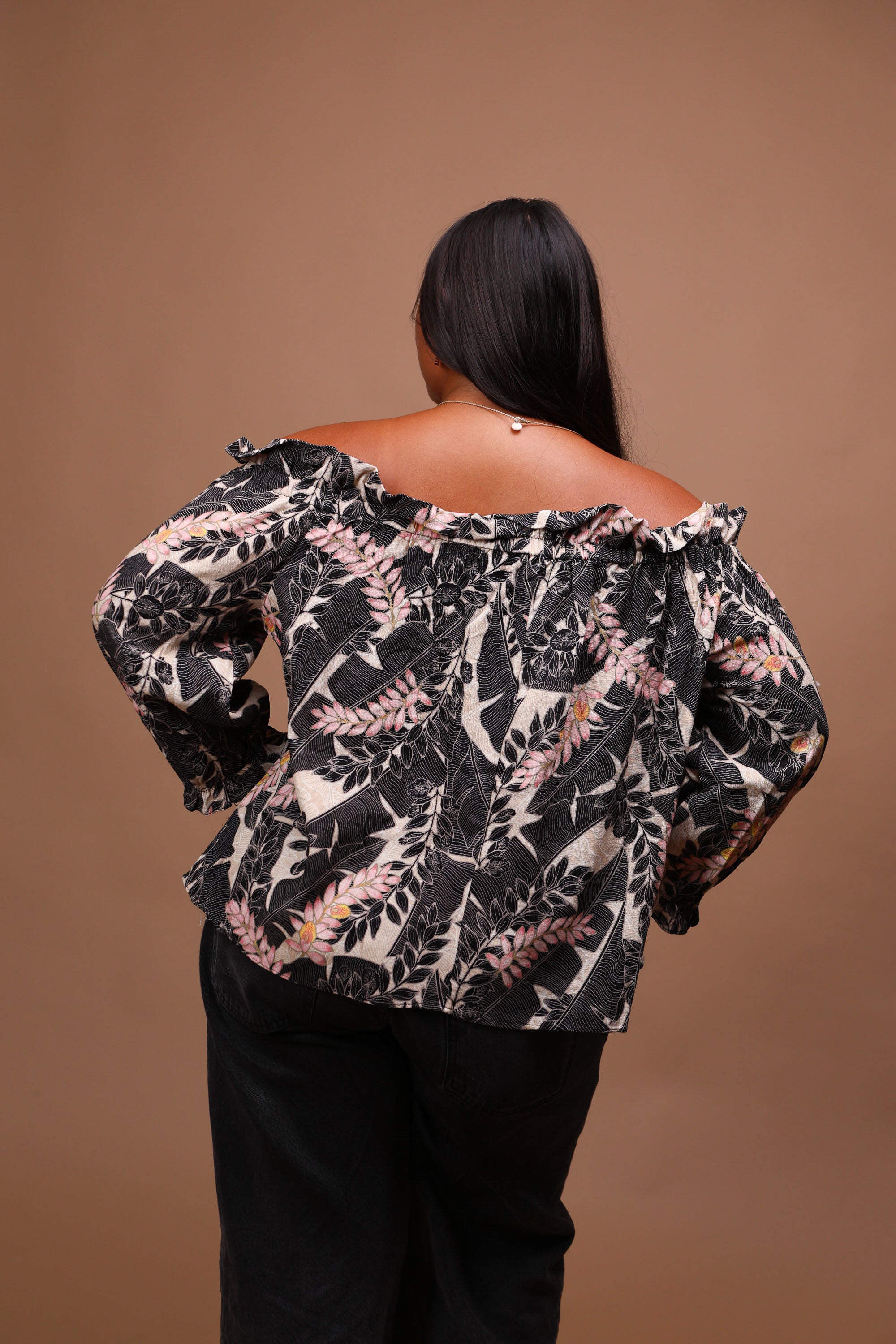 Paper Bag Off-Shoulder Blouse | Shell Banana Apricot – LexBreezy