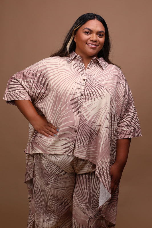 Hilo Blouse | Loulu Palm Grey