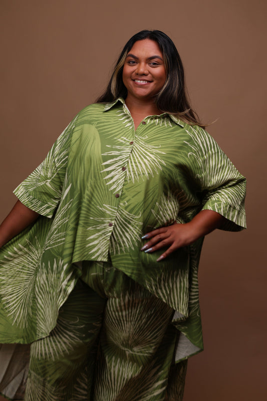 Hilo Blouse | Loulu Palm Green