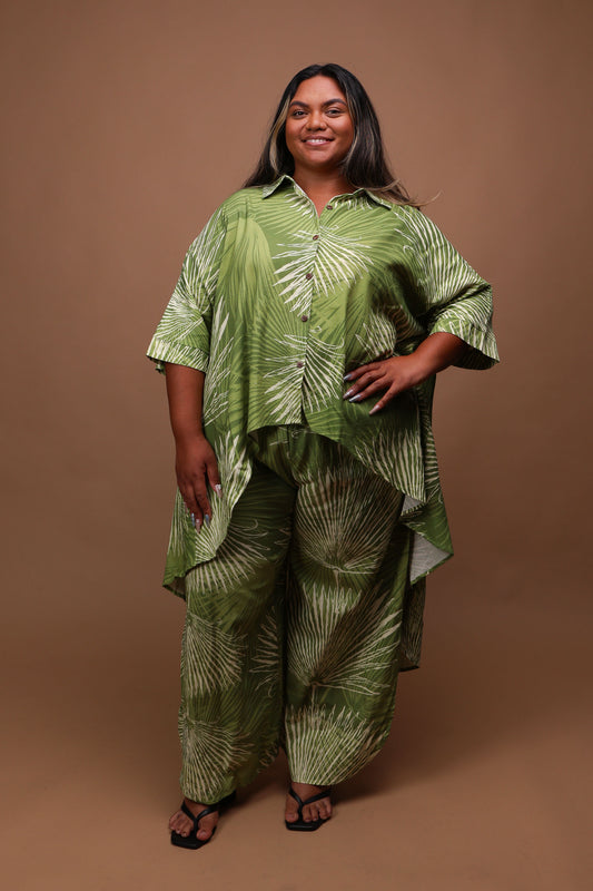 Hilo Blouse | Loulu Palm Green