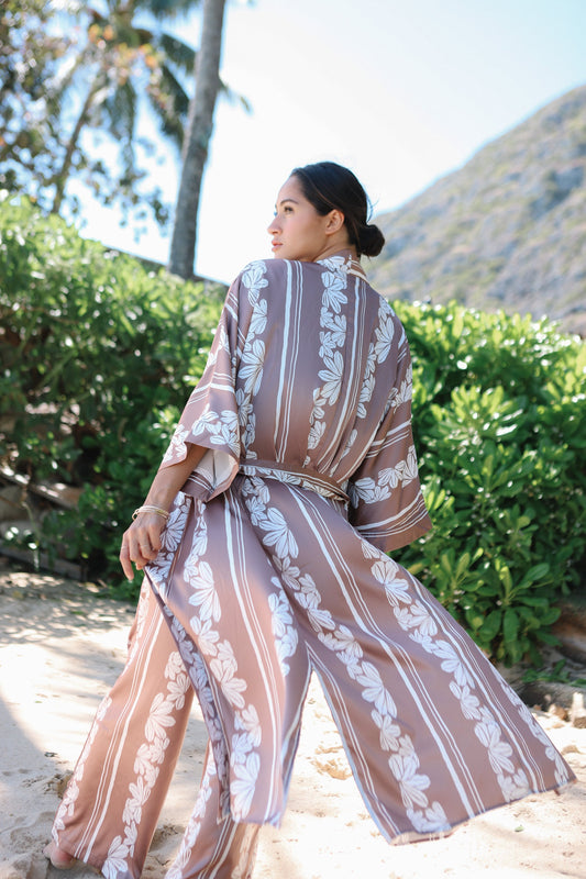 Kimono Long Cover Up | Naupaka Rose Taupe