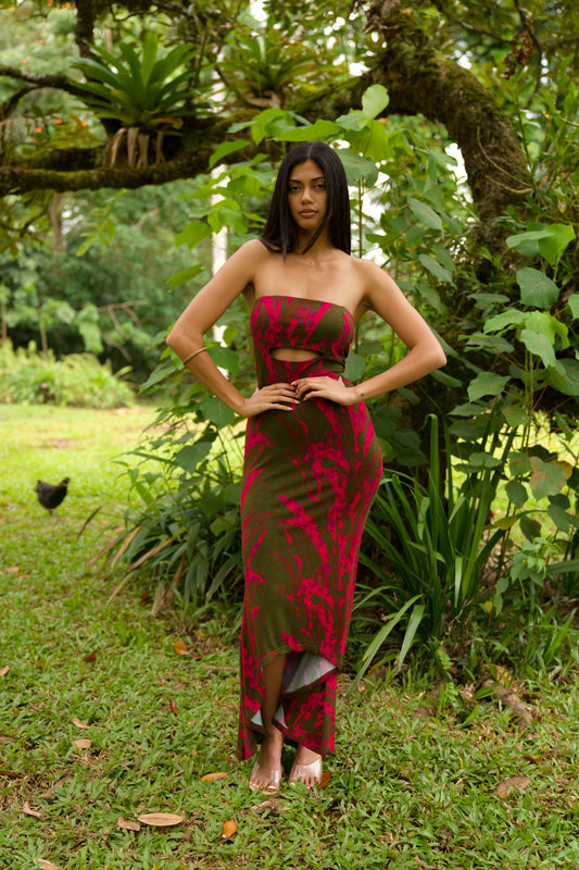 Hi'u Dress | Heliconia Tribal Fruit Punch
