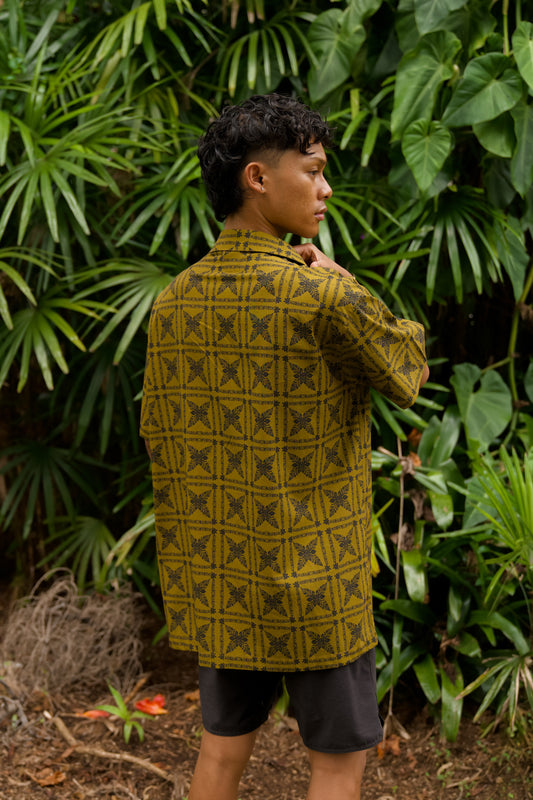 Men's Aloha Shirt | Heirloom Black & Seaweed