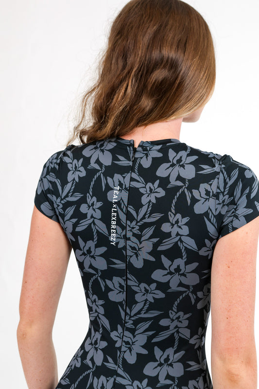 T-Shirt Jumpsuit | Orchid Ti Leaf Black ABT x LBH