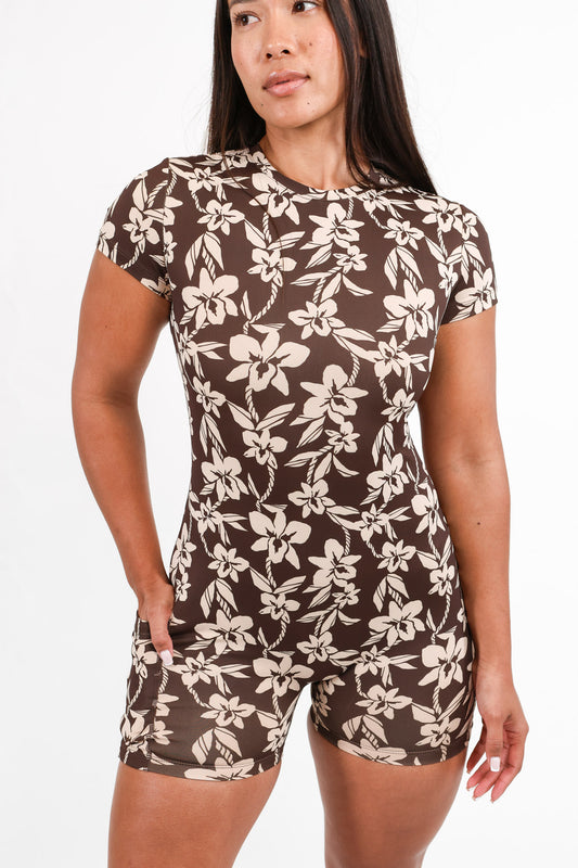 T-Shirt Jumpsuit | Orchid Ti Leaf Brown ABT x LBH