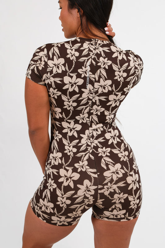 T-Shirt Jumpsuit | Orchid Ti Leaf Brown ABT x LBH