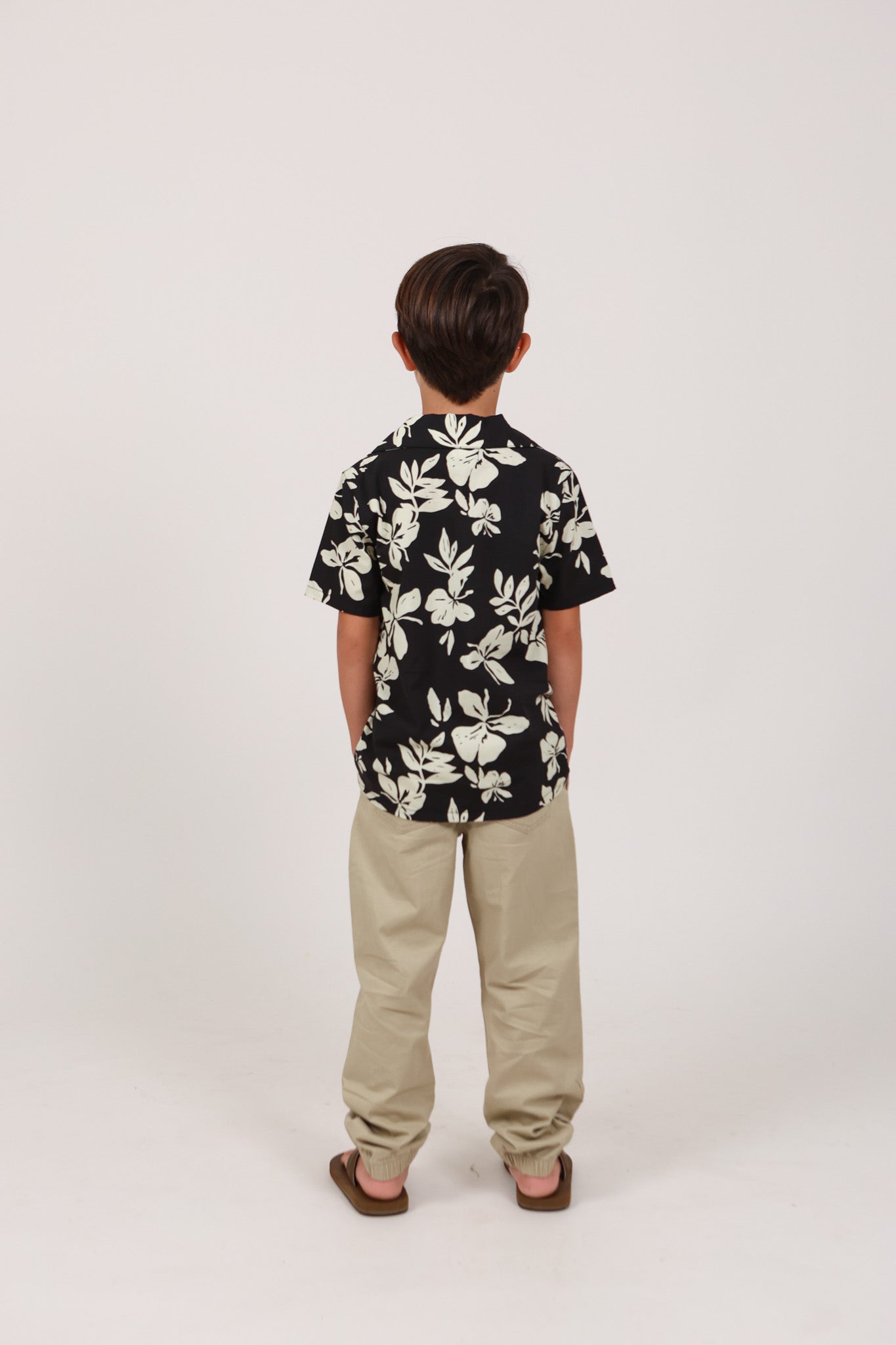 Keiki Boys Aloha Shirt | Pua ʻOkika Black – LexBreezy Hawaii
