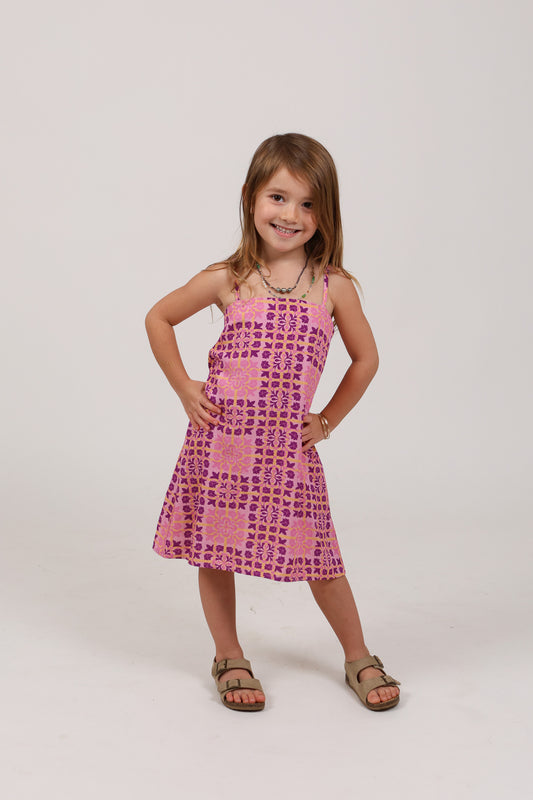 Keiki Tita Dress | Palaka Quilt Bubble Gum