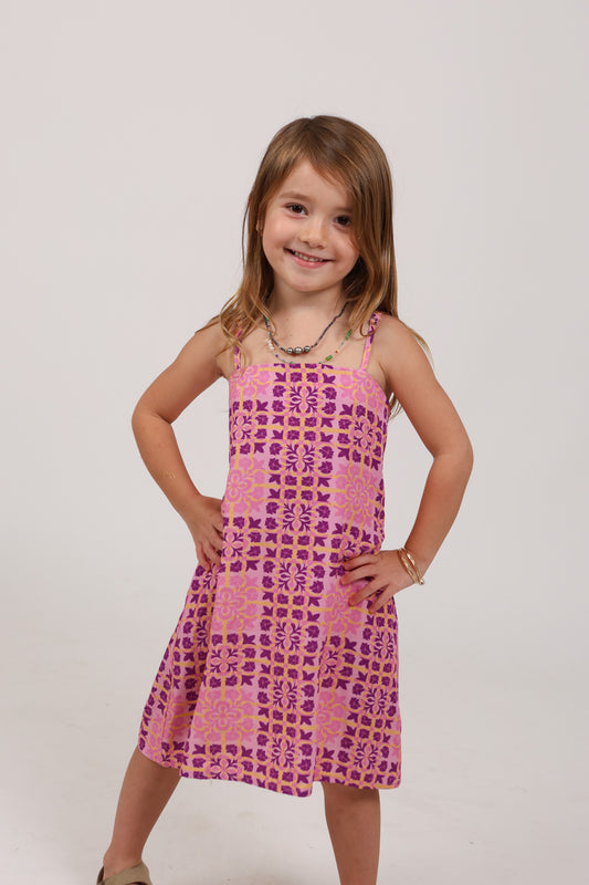 Keiki Tita Dress | Palaka Quilt Bubble Gum