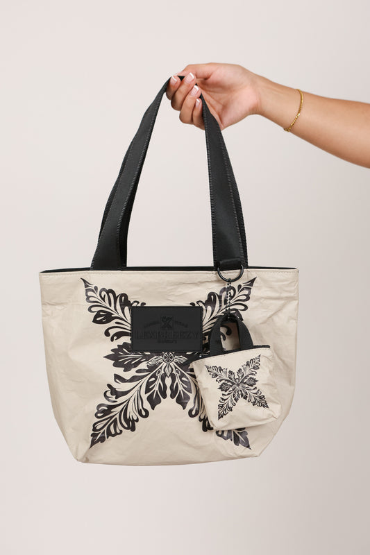 Lil Miss Tita Tote Keychain | Heirloom Tapioca/Black