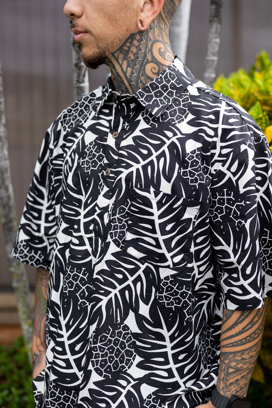 Men's Aloha Shirt | Black Ulu