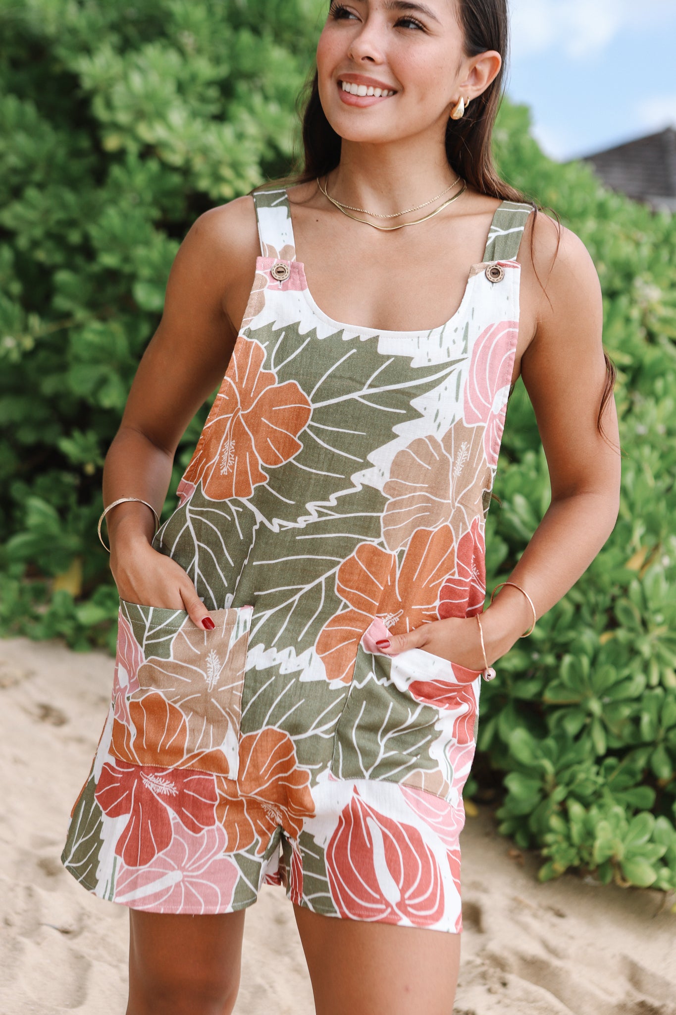 当季大流行 Jumper Overall Short Bridget | Tropical Vintage Island ブルゾン