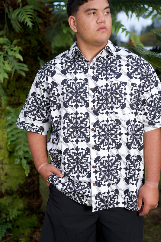Men's Aloha Shirt Full Button Down | Puakenikeni Quilt (KALA MAI)