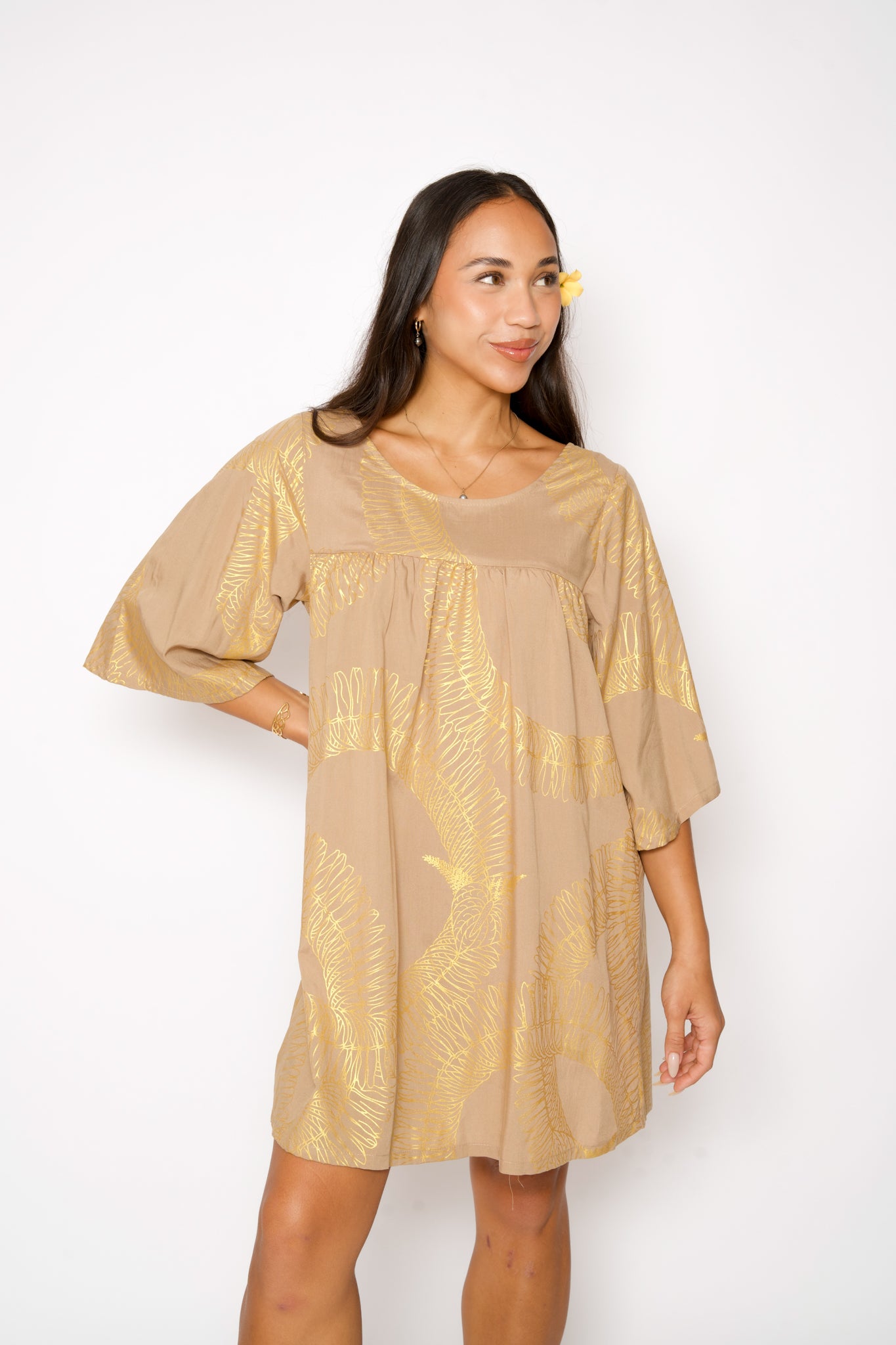 Gold babydoll dress shop