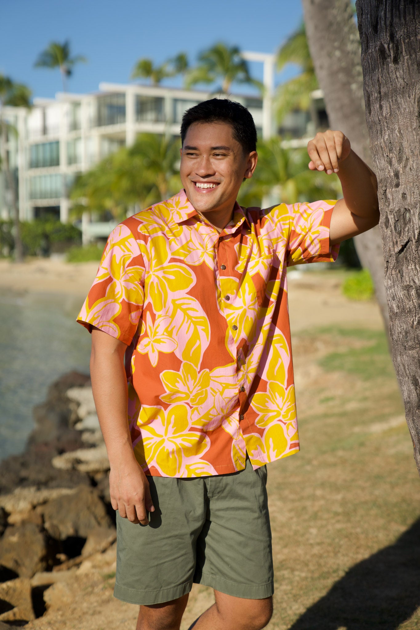Men's Aloha Shirt | Pua Melia Saffron Yellow – LexBreezy Hawaii